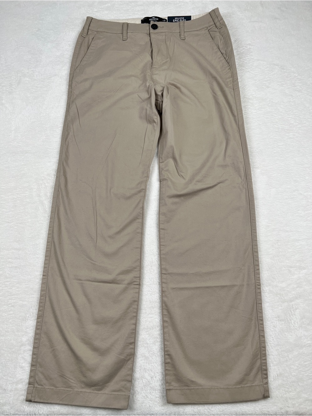 Hollister Epic Flex Relaxed Chino Pants Khaki 30x30 Stretch NWT